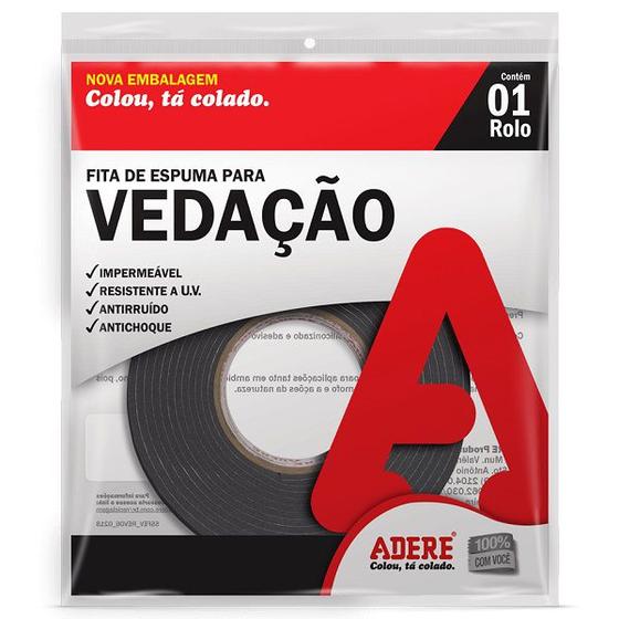 Imagem de Fita Espuma Vedação 19MM X 5M Autoadesiva Adere