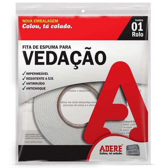 Imagem de Fita Espuma Vedação 19MM X 5M Autoadesiva Adere