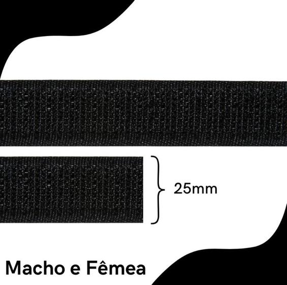 Imagem de Fita Fecho de Contato 25mm X 15 Metros Macho E Fêmea Premium - Tipo tiras autocolantes