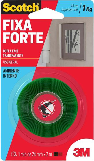 Imagem de Fita Fixa Forte Transparente 12MMX2M HB004419873 3M
