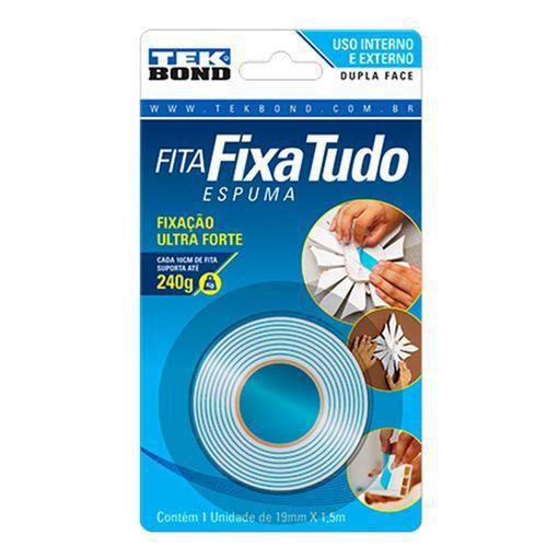 Imagem de Fita Fixa Tudo Espuma Branca 19Mm X 1,5M Tekbond