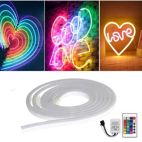 Imagem de Fita Flexível De Led Neon Rgb 16 Cores 5M 12V Com Controle