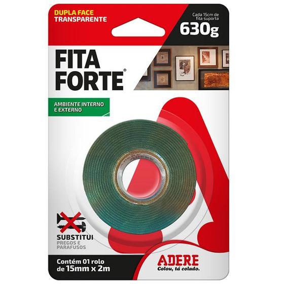 Imagem de Fita Forte Dupla Face Massa Acrilica  Adere 15MM X 02M