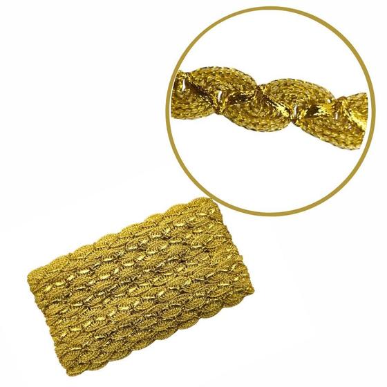 Imagem de Fita Galão Passamanaria GA1 1 Dourado Larg. 2,2 cm Comp 20 metros
