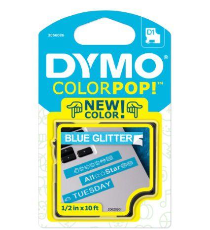 Imagem de Fita gliterizada DYMO para rotulador LM (12mm x 3m) branco/azul