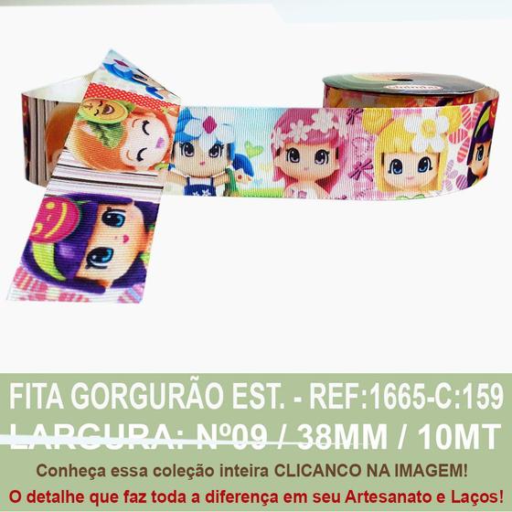 Imagem de Fita gorgurão estampado bonecas cor: 159 - ref: 1665/38/159 - sinimbu