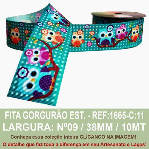 Imagem de Fita Gorgurão Estampado Sinimbu R:1665/38-C11-Coruja VD