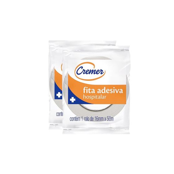 Imagem de Fita Hospitalar Adesiva Branca 16MM X 50M (PCT C/2 UND) - Cremer