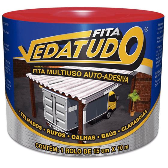 Fita Impermeabilizante VedaTudo Alumínio 15cm Rolo 10 Metros Menor preço em Fita Impermeabilizante VedaTudo Alumínio 15cm Rolo 10 Metros