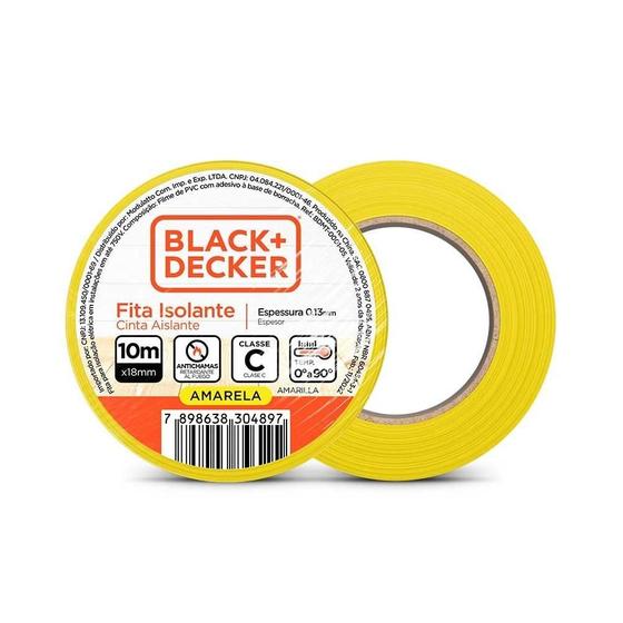 Imagem de Fita isolante 18mmx10m amarelo black&decker