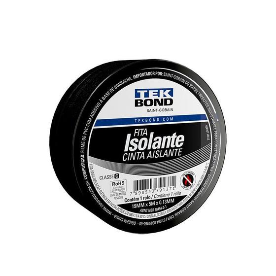 Imagem de Fita Isolante 19mm Tekbond - rolo 5 metros - para uso geral