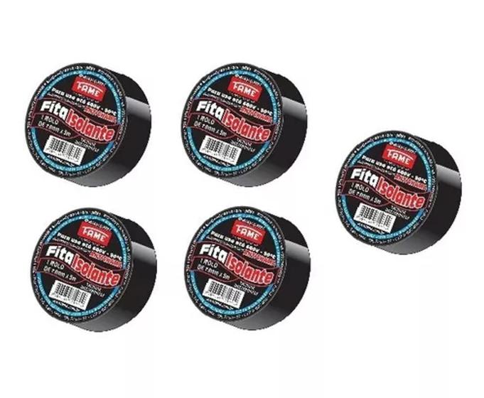 Fita Isolante Anti Chama Fame 19mm X 10m Classe C 5 Unidades Imagem de Fita Isolante Anti Chama Fame 19mm X 10m Classe C 5 Unidades