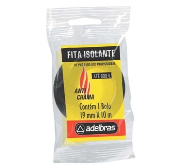 FITA ISOLANTE ANTI-CHAMAS PROFISSIONAL PRETA 19mm X 10m - ADELBRAS Imagem de FITA ISOLANTE ANTI-CHAMAS PROFISSIONAL PRETA 19mm X 10m - ADELBRAS