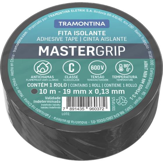 Imagem de Fita Isolante Classe C 0,13x19 mm Tramontina Preta 10 m