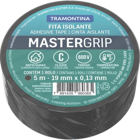 Imagem de Fita Isolante Classe C 0,13x19 mm Tramontina Preta 5 m