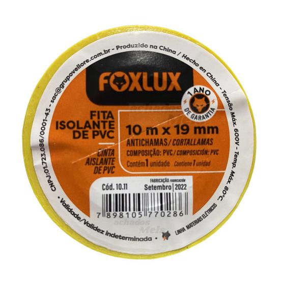 Imagem de Fita Isolante Colorida Foxlux Pvc Antichama 19mm X 10 Metros