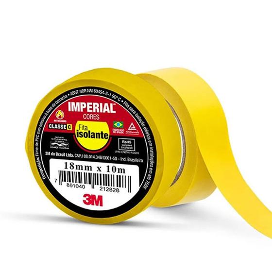 Imagem de Fita isolante imperial 18mmx10m amarelo 3m