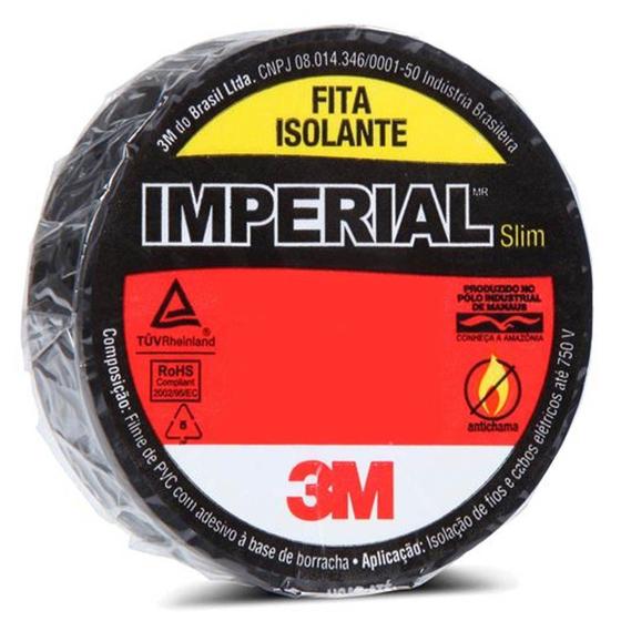 Imagem de Fita Isolante Imperial 20 Metros 18Mm Preta 19804 3M