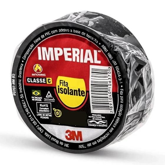 Imagem de Fita Isolante Imperial Preto 18mm x 10M - 3M