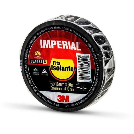 Imagem de Fita Isolante Imperial SLIM 18MM X 20M Pacote com 10