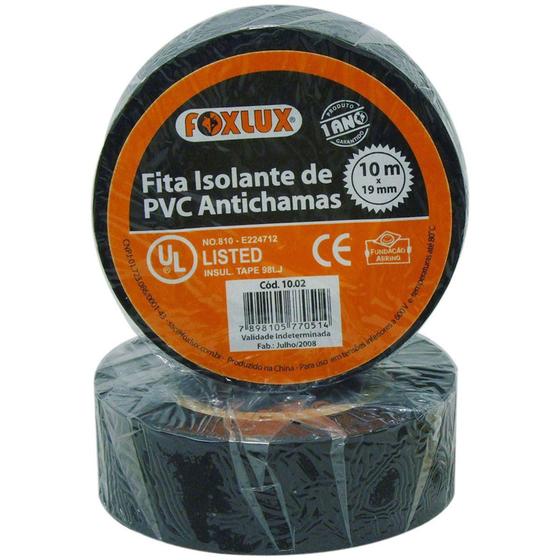 Imagem de Fita Isolante Preta 10m Foxlux Pt/10