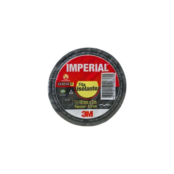 Imagem de Fita isolante preta 5m 0,13mmx18mm imperial - 3m