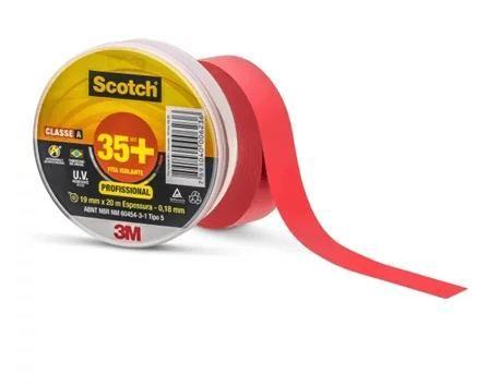 Imagem de Fita Isolante Scotch 35+ Vermelha  19 mm x 20 m