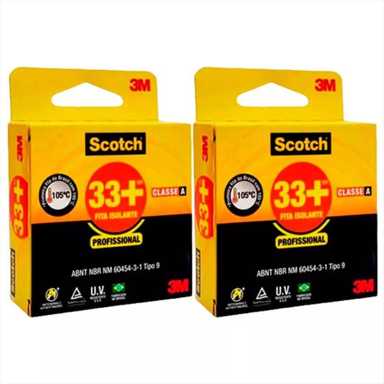 Imagem de Fita Isolante Scotch 3m 33+ 19mm X 5m Isolação Fio Elétrico