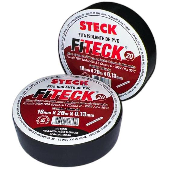 Steck Kit Fita Isolante Steck Fiteck 20m Preta - Kit C/10 Peca(S) - Fita Isolante ...