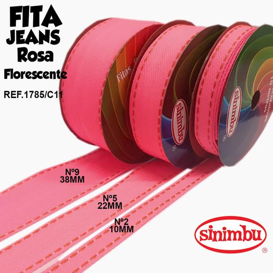 Imagem de Fita Jeans Rosa Neon Sinimbu 10MT R:1785/C11 (Larg:10/22/38mm)