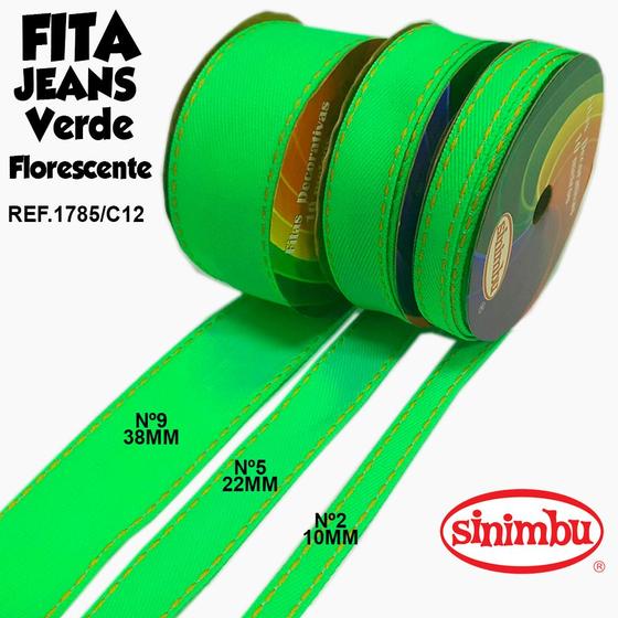 Imagem de Fita Jeans Verde Neon Sinimbu 10MT R:1785/C12 (Larg:10/22/38mm)