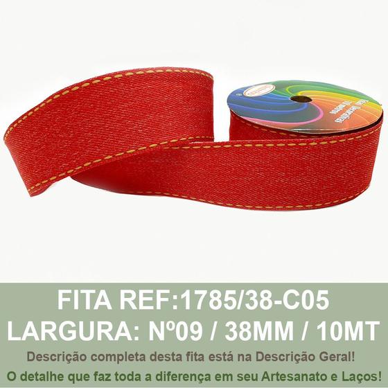 Imagem de Fita Jeans Vermelha Sinimbu 10MT R:1785/C05 (Larg:10/22/38mm)