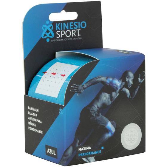 Imagem de Fita Kinesio Sport Bandagem Funcional Elástica Para Lesões - Azul
