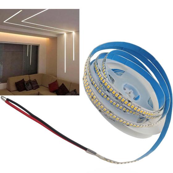 Imagem de Fita Led 240 Leds 16W 6500k Branco Frio 5 Metros Decoraçao Sala Quarto Iluminaçao Gesso Sanca Iluminaçao Gamer Estante Casa Loja Predio