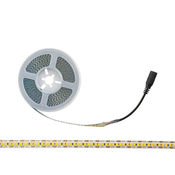 Fita LED 2835 5m 24W/m 2600lm/m 3000K Adesiva c/ Rabicho P4 Fêmea ST3114 - Starlumen Imagem de Fita LED 2835 5m 24W/m 2600lm/m 3000K Adesiva c/ Rabicho P4 Fêmea ST3114