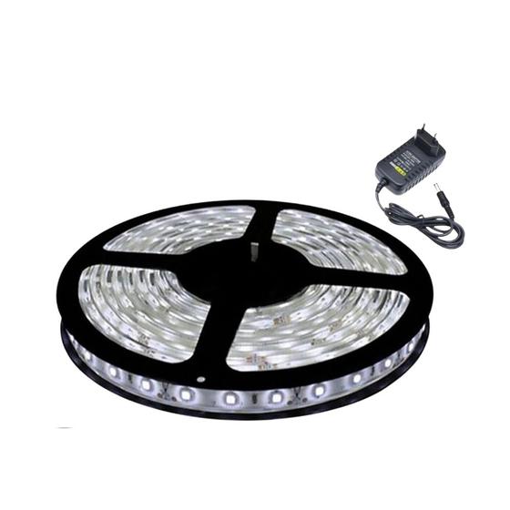 Imagem de Fita Led 3528 120 Leds Branco Frio ou Quente IP20 Fonte 12V