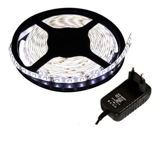 Imagem de Fita Led 5 Metros Luz Branca 6500K Com Fonte Bivolt Ip20..