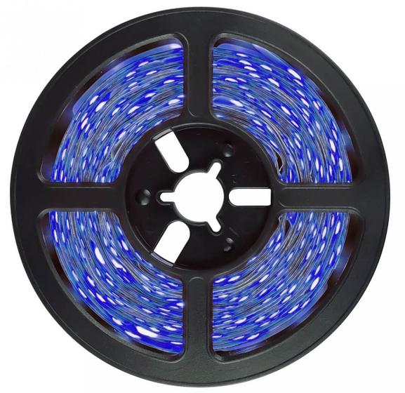 Imagem de Fita LED 5050 Azul 5 Metros 300 Leds 12V IP65 Prova D'agua
