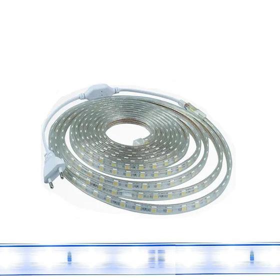 Imagem de Fita Led 5050 Branco Frio 50 Metros 14w/m Com Conector 127v