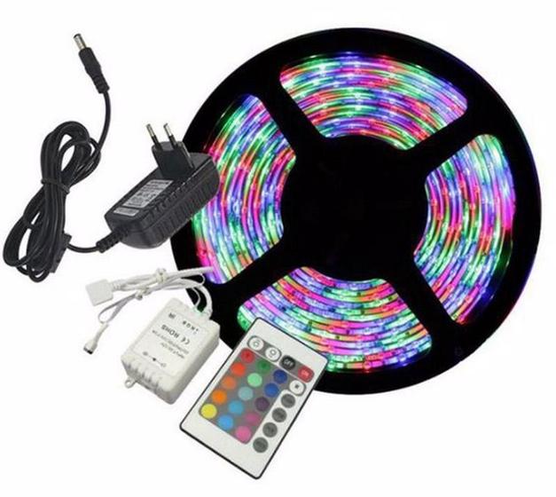 Imagem de Fita Led 5050 Com Silicone Ip65 Rgb+controle E Controlador