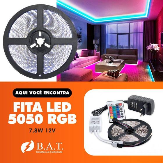 Imagem de Fita led 5050 rgb 7,8w 12v