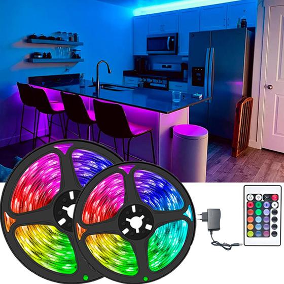 Imagem de Fita Led 5050 Rgb Colorida 5m 16 Cores C/ Fonte e Controle