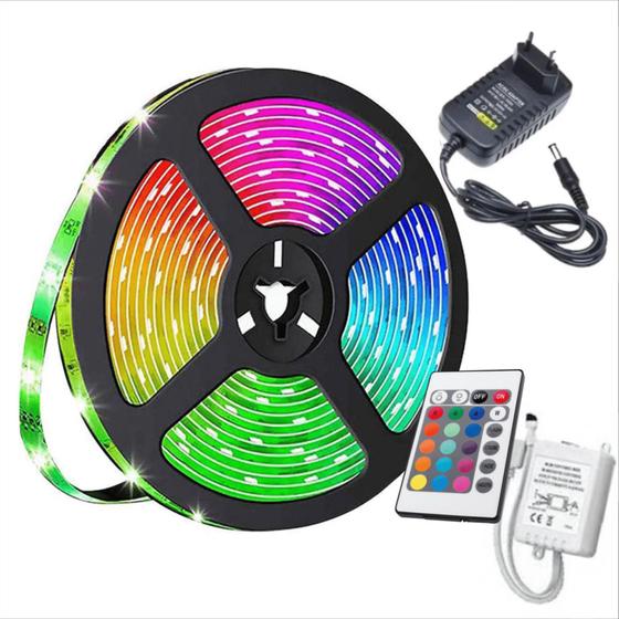 Imagem de Fita Led 5M Rgb 16 Cores 5050 300 Leds + Fonte + Controle