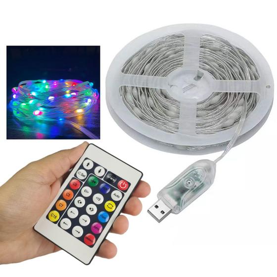 Imagem de Fita Led Aplicativo App 5 Metros Celular Controle Cores RGB IP68 Decoraçao Natal Sanca Gesso Festa Sala Quarto Escadas Casa Iluminaçao Fachadas Lojas 