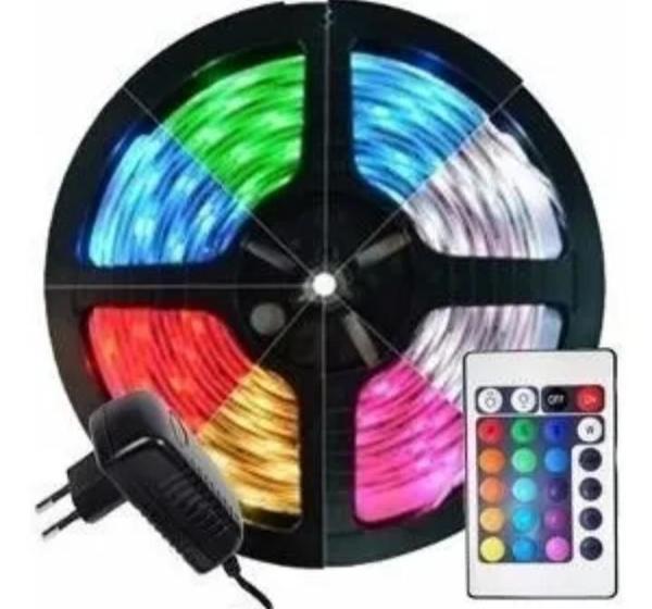 Imagem de Fita Led Colorida 5050 Rbg 16 Cores 5 M + Fonte E Central