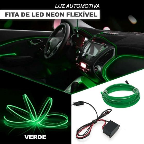 Imagem de Fita Led Luz Interna Neon Painel Carro 5m Metros Tunning