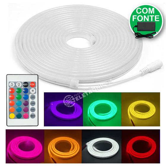 Fita Led Luz Neon Prova D'água Ambiente Externo Super Brilhante Colorido FITANEONFONCOR Menor preço em Fita Led Luz Neon Prova D'água Ambiente Externo Super Brilhante Colorido FITANEONFONCOR
