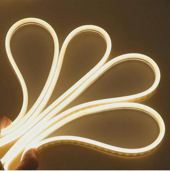 Fita Led Mangueira Neon 5 Mts Iluminação Flexível Corte 2.5 Cm - Branco Quente Menor preço em Fita Led Mangueira Neon 5 Mts Iluminação Flexível Corte 2.5 Cm - Branco Quente