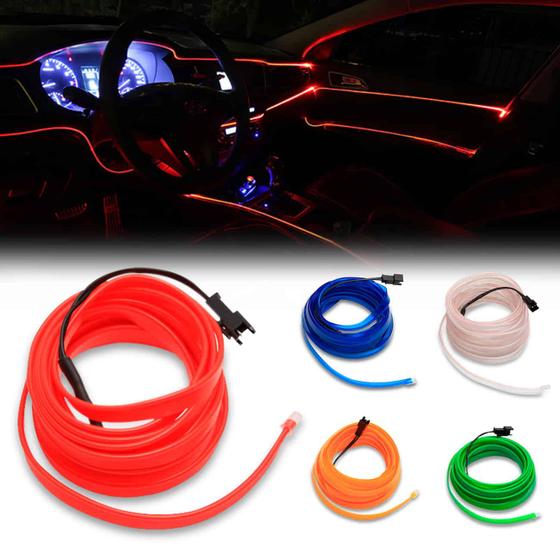 Imagem de Fita LED Neon Shocklight Painel Interior Carro Conector 12V 1 Metro