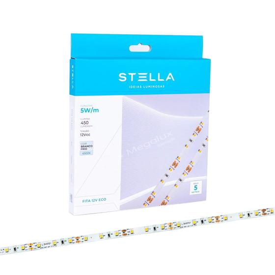 Imagem de Fita Led Profissional Stella Eco 5W/M 12V IP20 5m 6500K Branco Frio